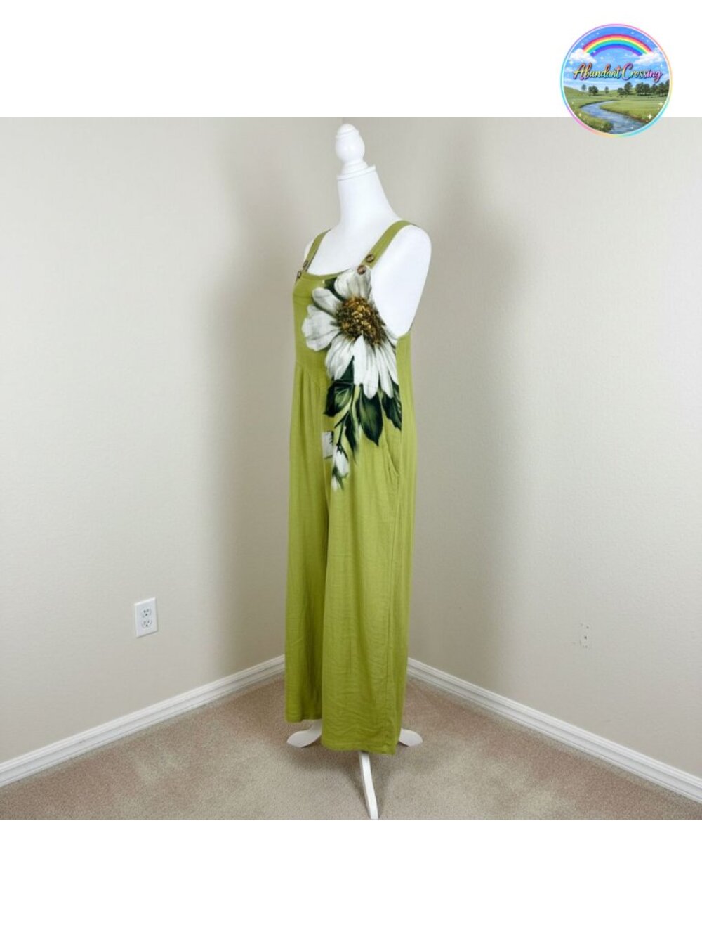 Women's Sleeveless Wide Leg Jumpsuit Square Neck Floral Print Loose Fit